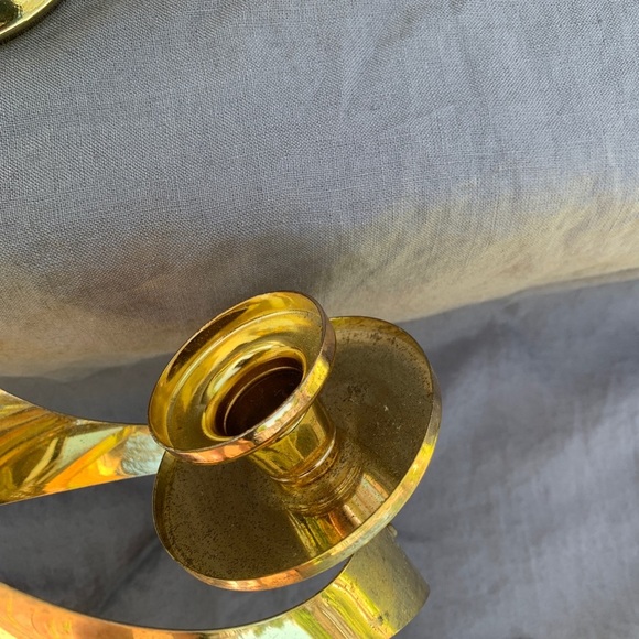 Mid Century Metal Wall Sconce Candle Holder Brass Gold Retro Decor MASCOT Atomic - Picture 5 of 9